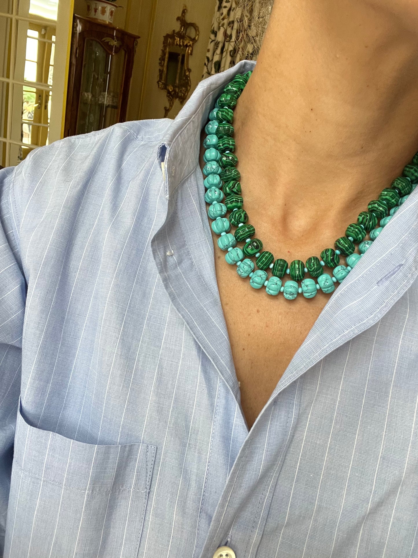 Carved Turquoise Necklace