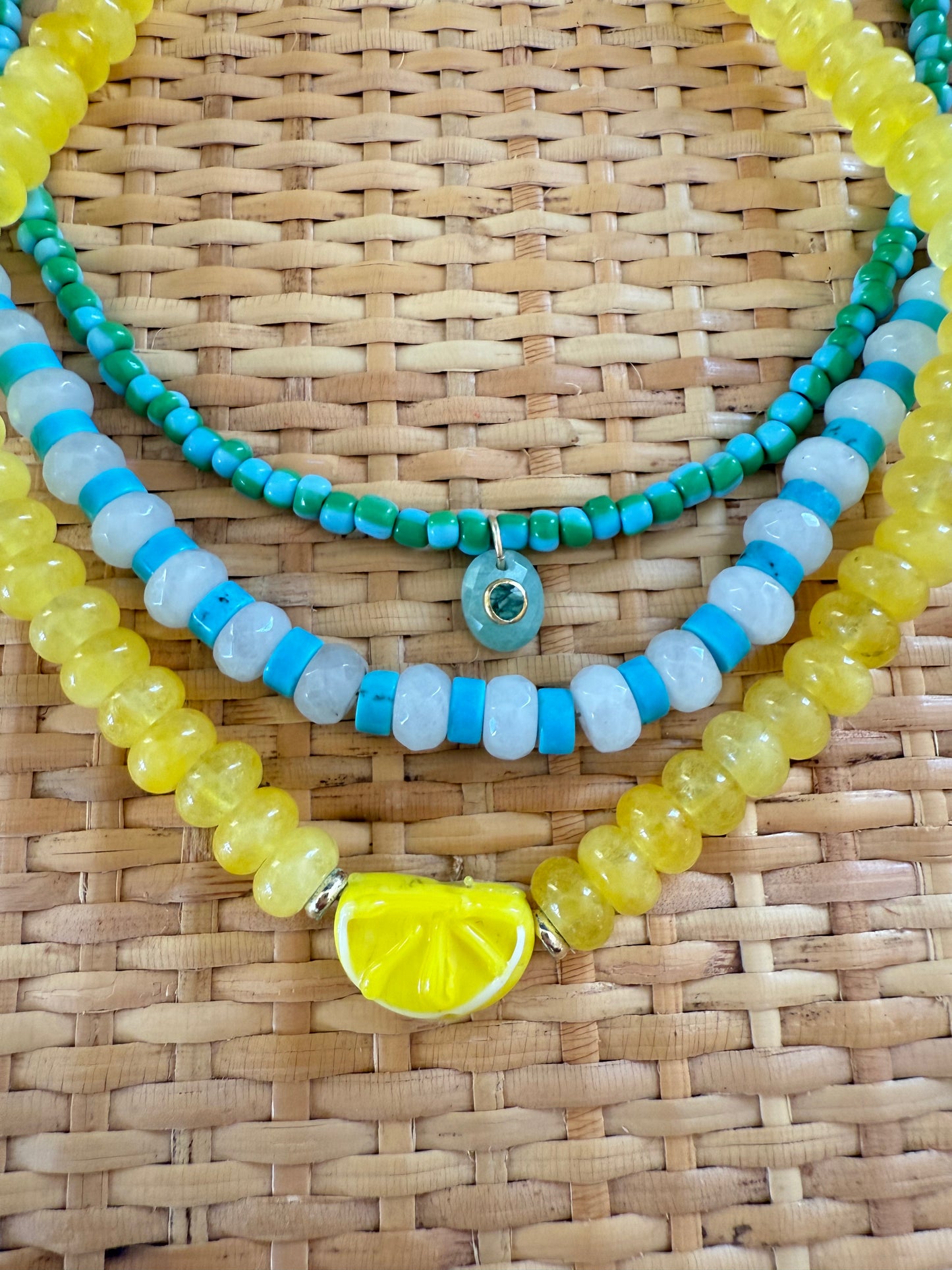 Turquoise & White Layering Necklace