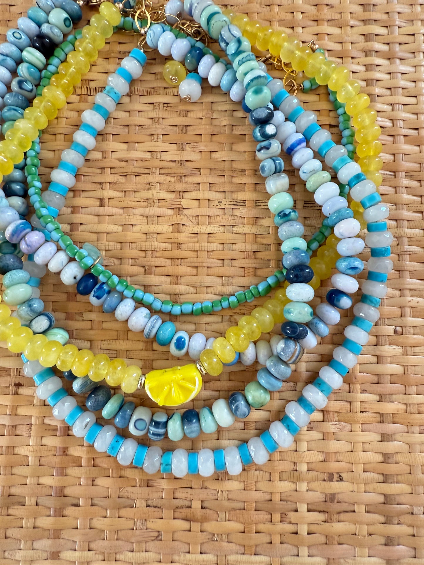 Turquoise & White Layering Necklace
