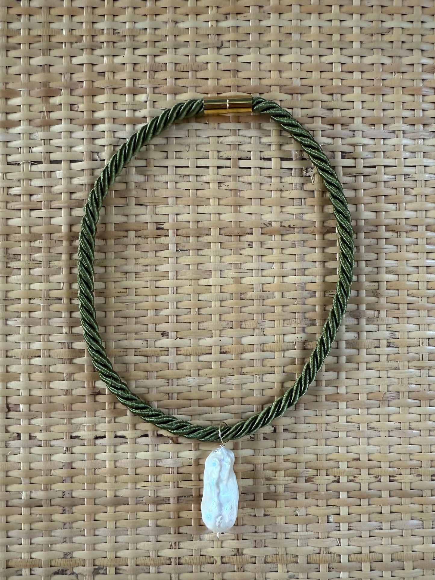 Satin Braided Pearl Necklace