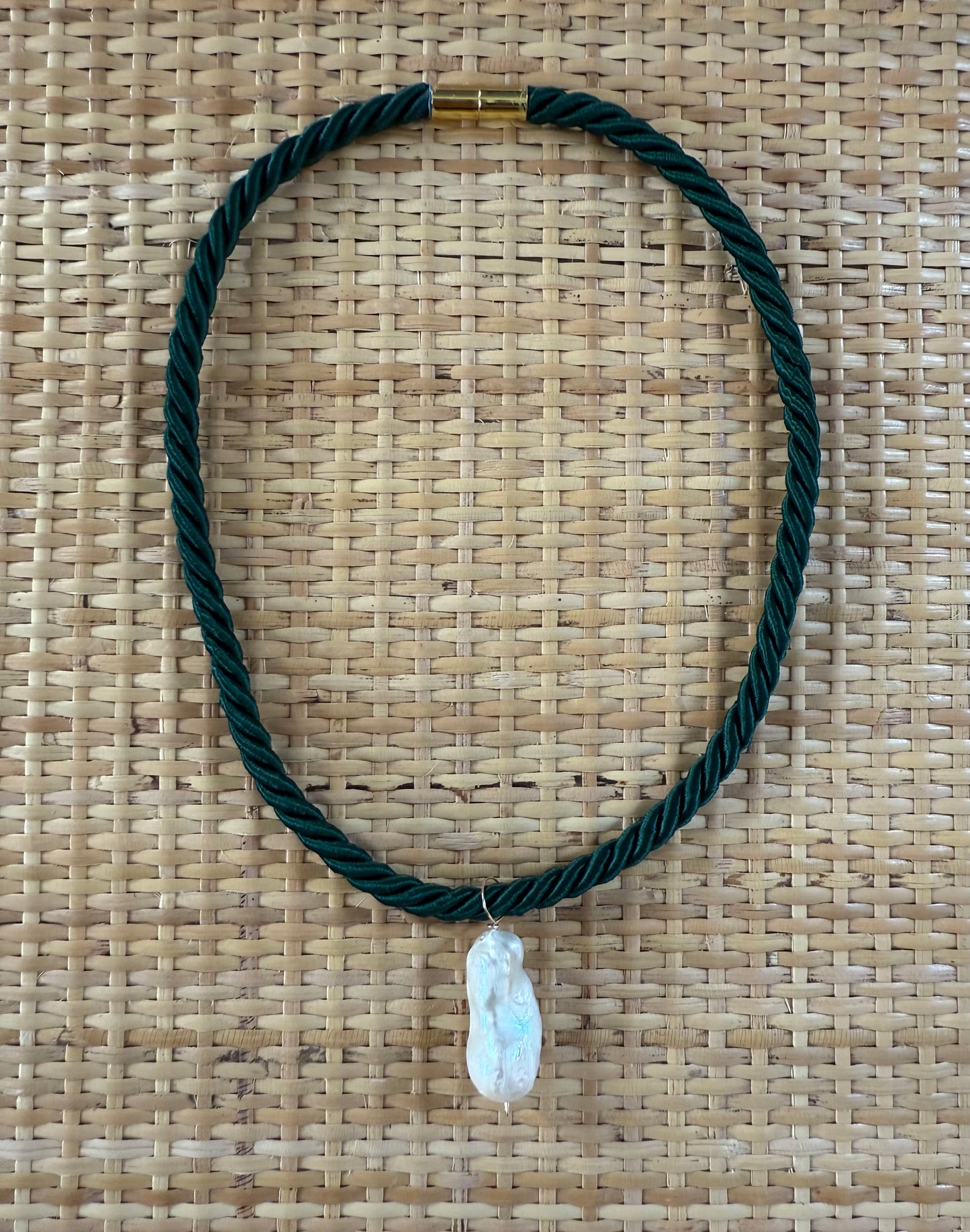 Satin Braided Pearl Necklace