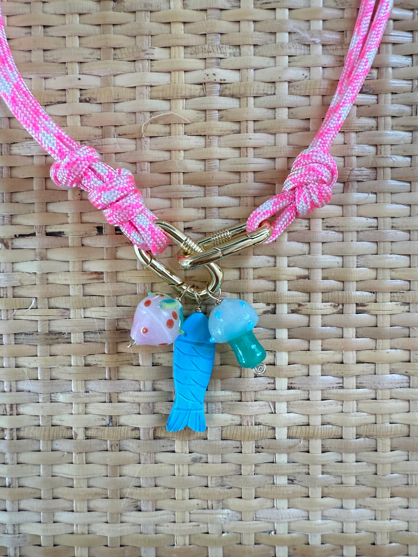 Hot Pink Paracord Necklace