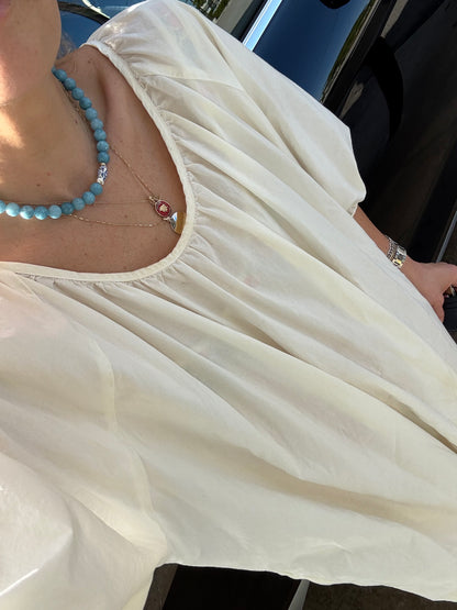 Blue and White Fish Necklace