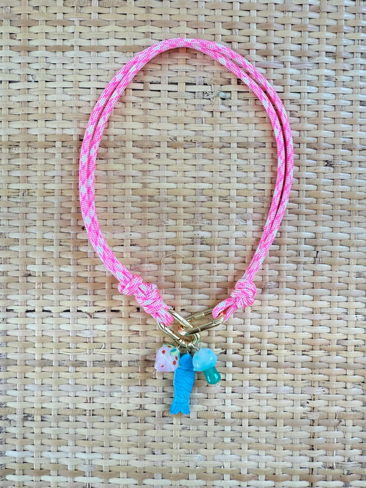 Hot Pink Paracord Necklace