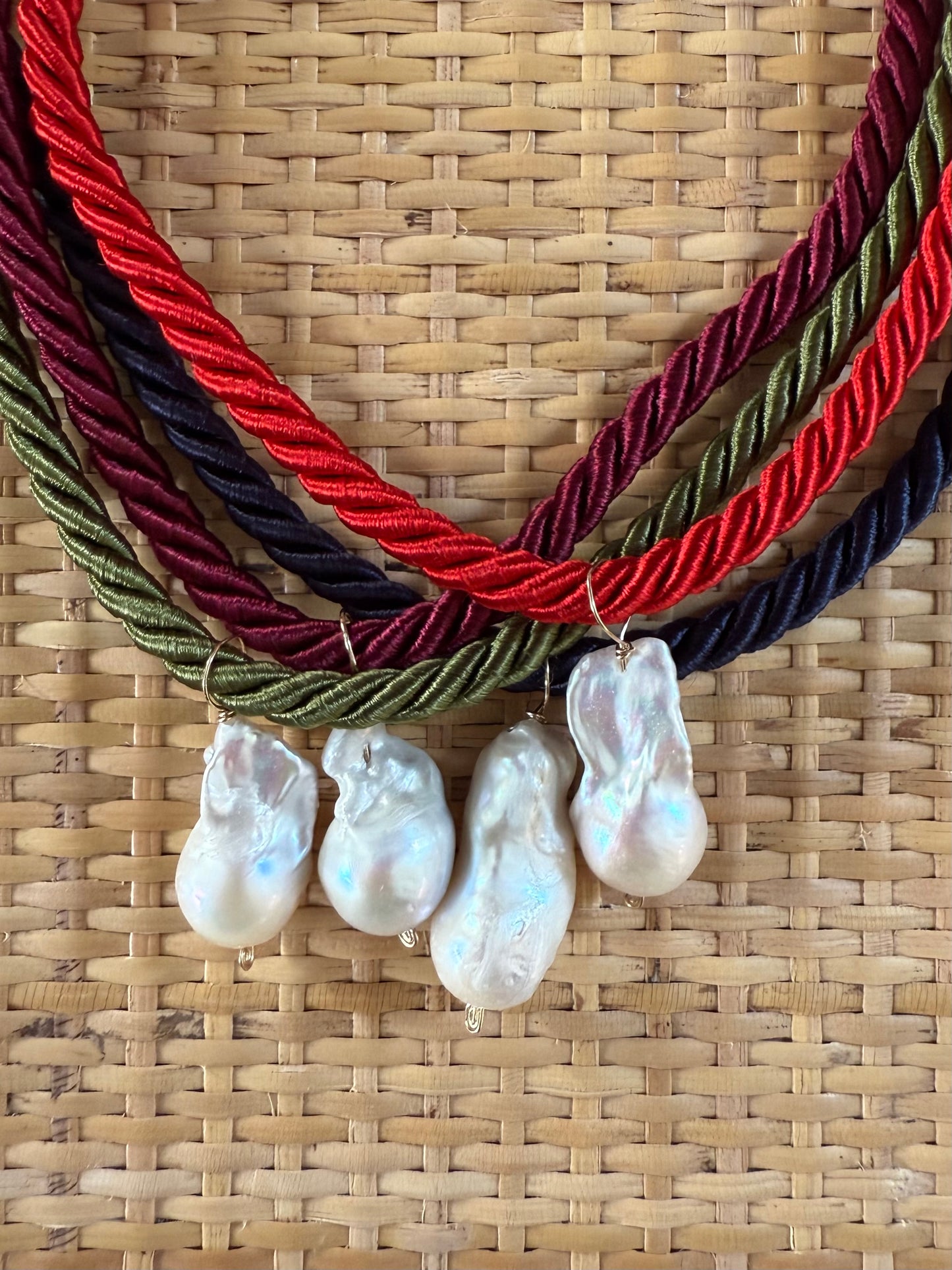 Satin Braided Pearl Necklace