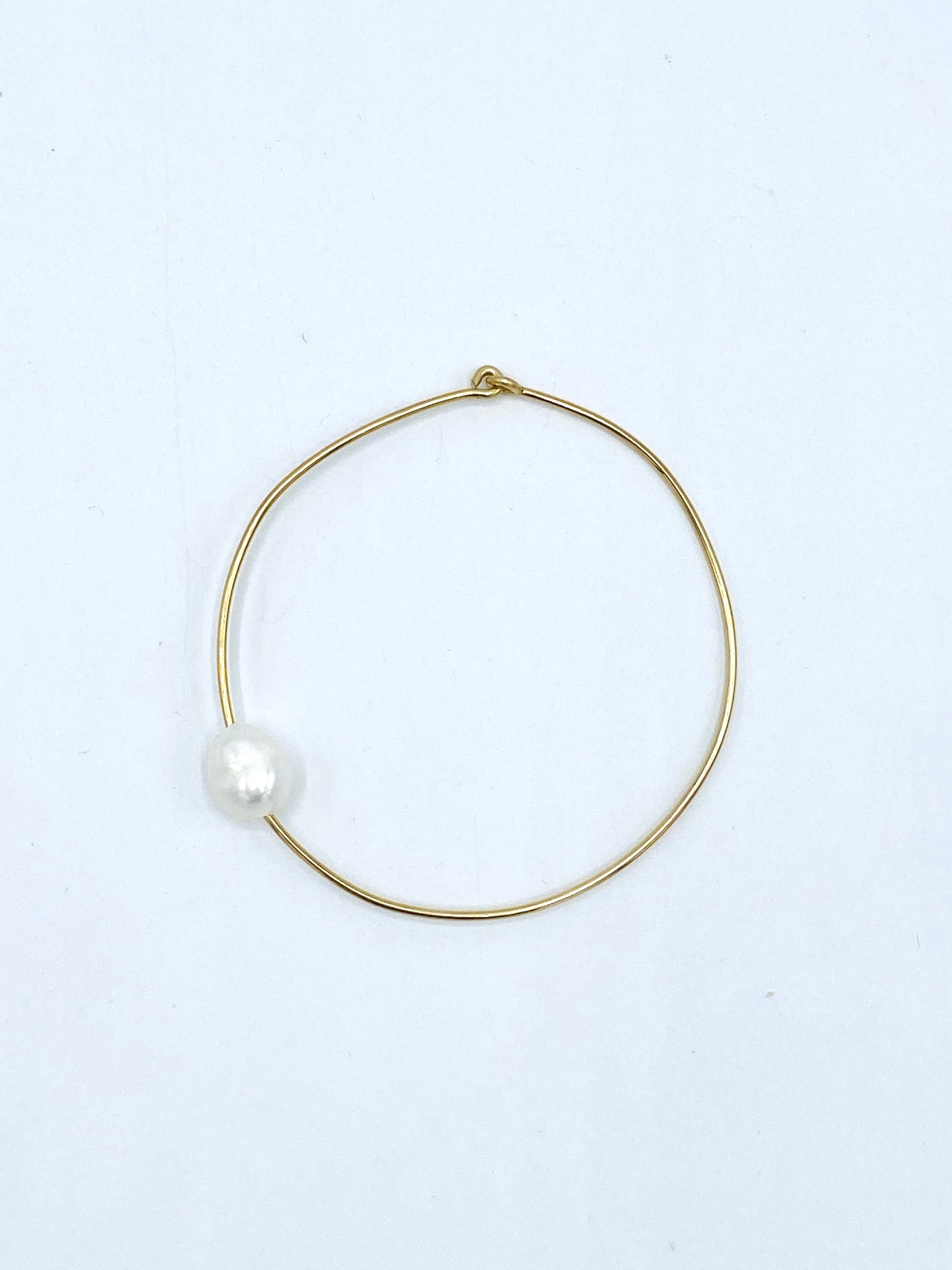 The Abi Pearl Gold Bangle